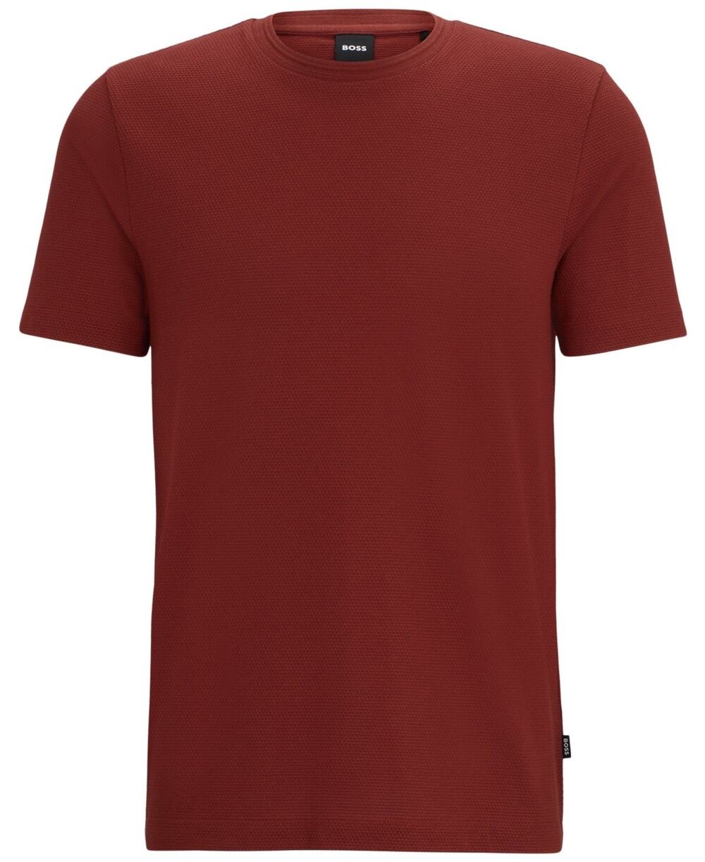 Hugo Boss Tiburt Bubble-Jacquard Structure T-Shirt Light Brown Medium